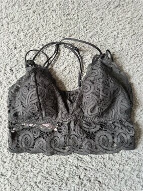 PINK by Victorias Secret Black Lace Strappy Bralette Size Small